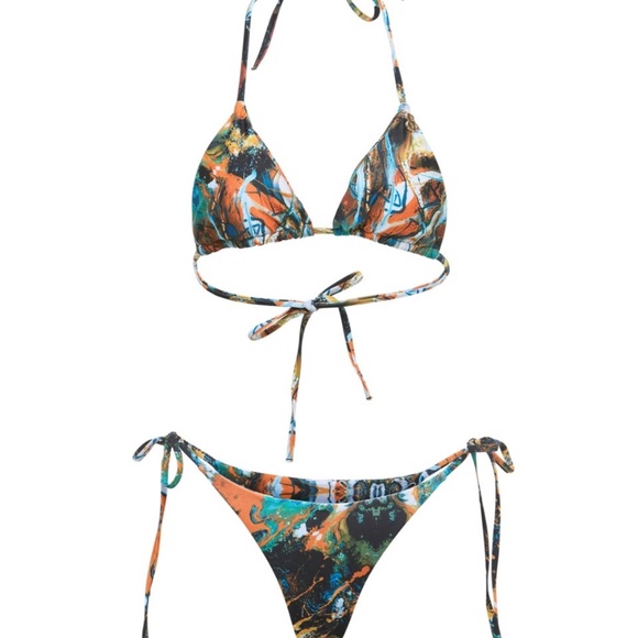 Sbovia Rope Tied Canvas Art Bikini - Picture 2 of 5